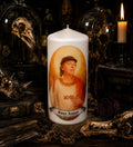 Handmade candle Saint Angus Young