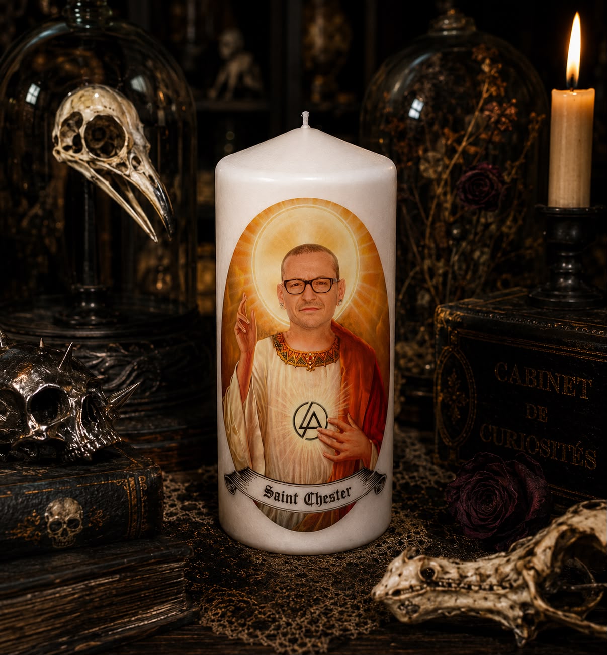 Handmade candle Saint Chester Bennington