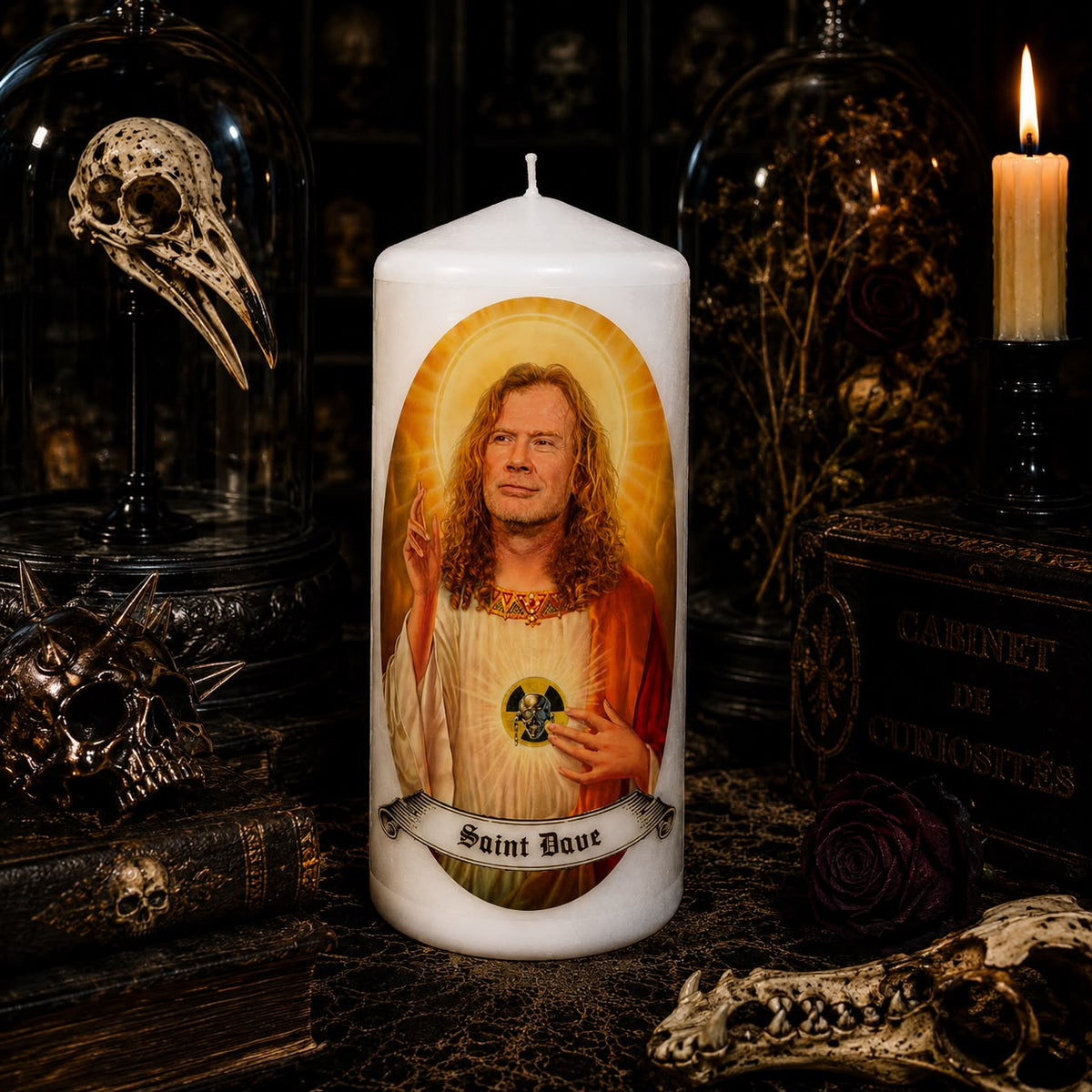 Saint Dave Mustaine artisan candle