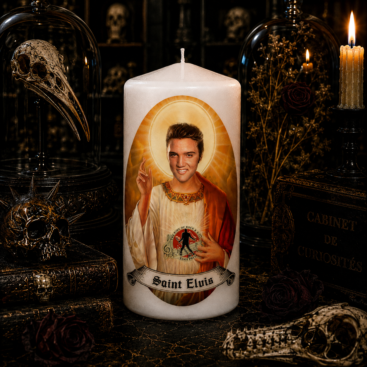 Bougie artisanale Saint Elvis Presley