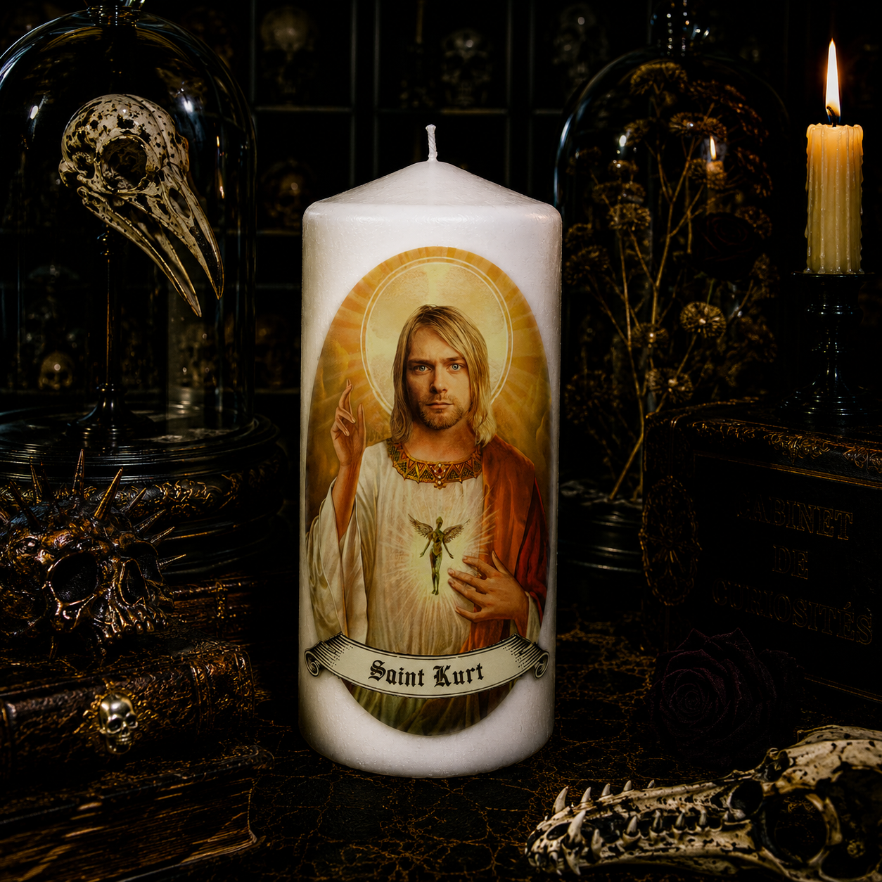 Handmade Saint Kurt Cobain Candle