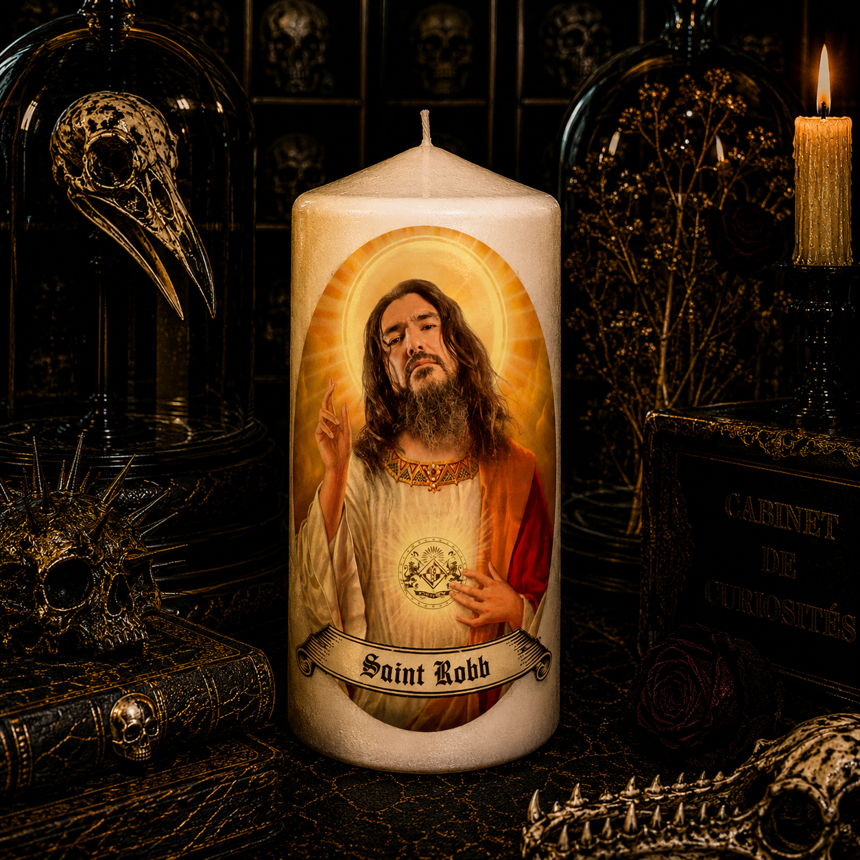 Handcrafted Saint Robb Flynn Candle